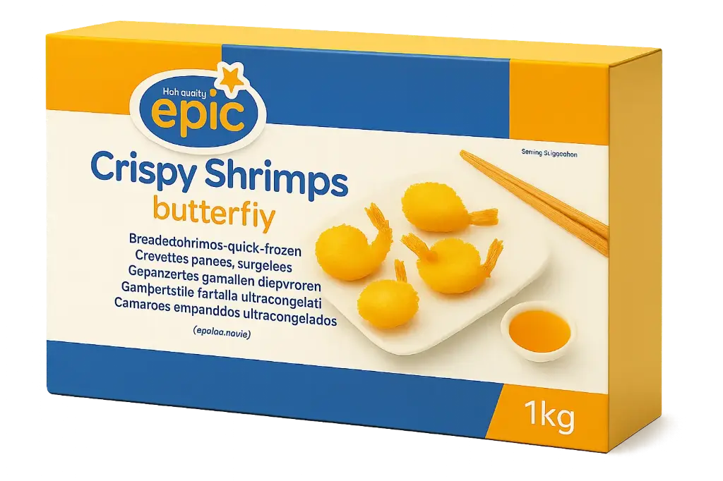 Epic crispy shrimps butterfly - 1 kg (46-55 pieces)